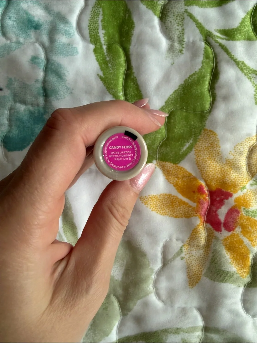Candy Floss pink matte lipstick